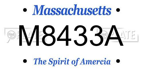 M8433A Massachusetts License Plate