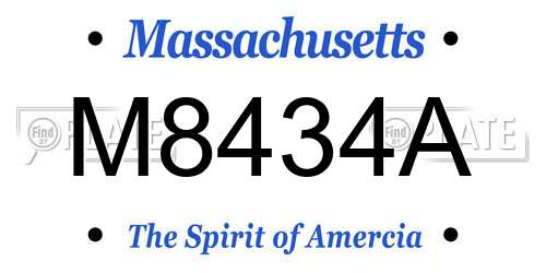 M8434A Massachusetts License Plate