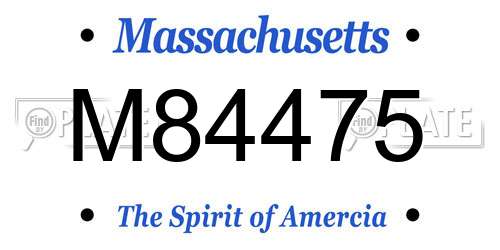 M84475 Massachusetts License Plate