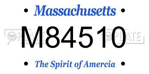 M84510 Massachusetts License Plate