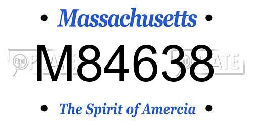 M84638 Massachusetts License Plate