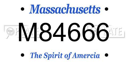 M84666 Massachusetts License Plate