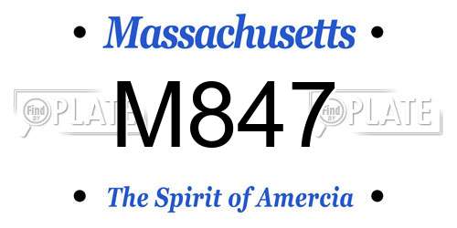 M847 Massachusetts License Plate