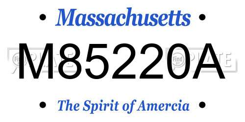 M85220A Massachusetts License Plate