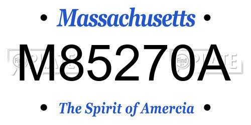 M85270A Massachusetts License Plate