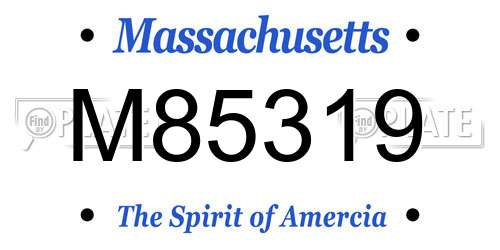 M85319 Massachusetts License Plate