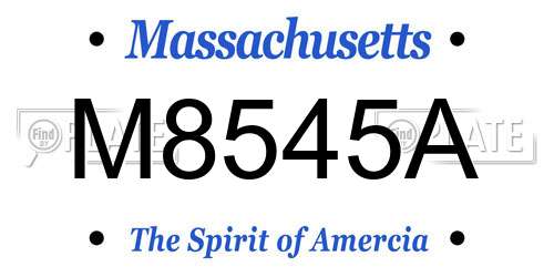M8545A Massachusetts License Plate
