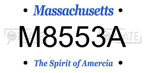 M8553A Massachusetts License Plate