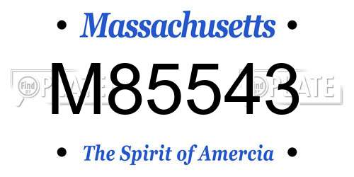 M85543 Massachusetts License Plate