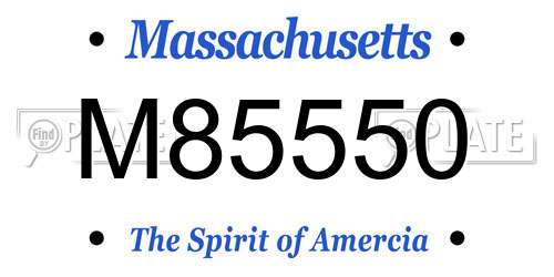 M85550 Massachusetts License Plate