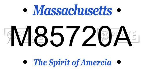 M85720A Massachusetts License Plate