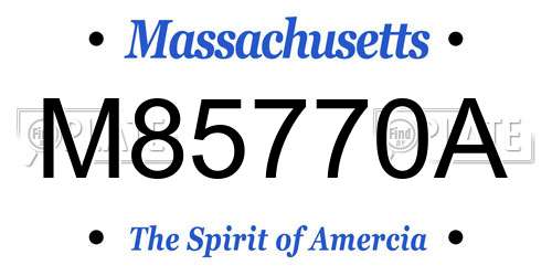 M85770A Massachusetts License Plate