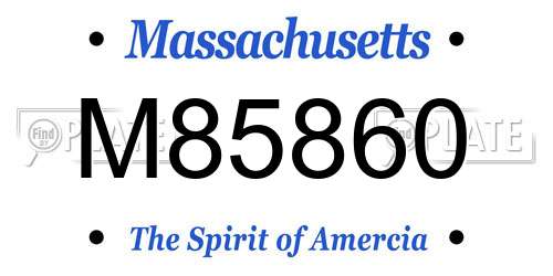 M85860 Massachusetts License Plate