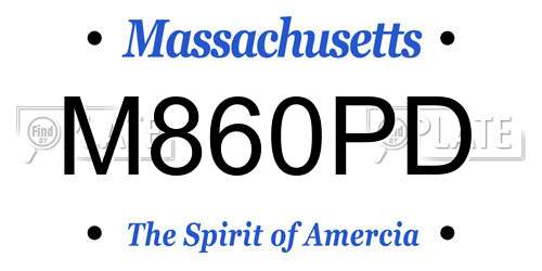 M860PD Massachusetts License Plate