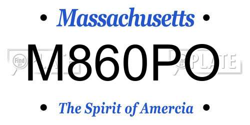 M860PO Massachusetts License Plate