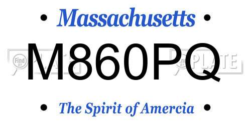 M860PQ Massachusetts License Plate
