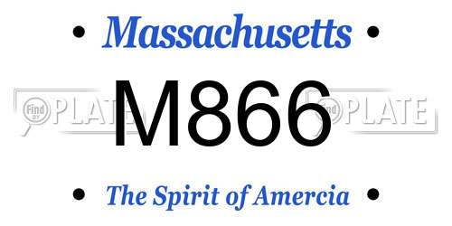 M866 Massachusetts License Plate