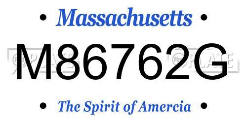M86762G Massachusetts License Plate