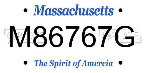 M86767G Massachusetts License Plate