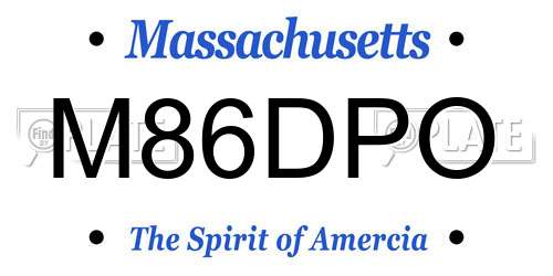 M86DPO Massachusetts License Plate