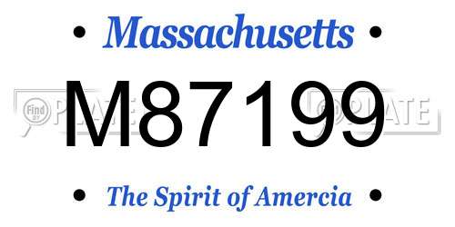 M87199 Massachusetts License Plate
