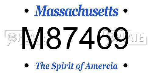 M87469 Massachusetts License Plate