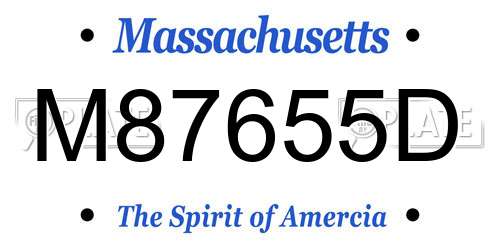 M87655D Massachusetts License Plate