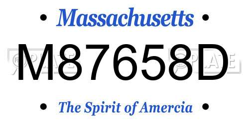 M87658D Massachusetts License Plate