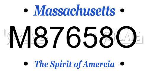 M87658O Massachusetts License Plate