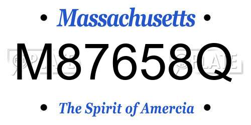 M87658Q Massachusetts License Plate