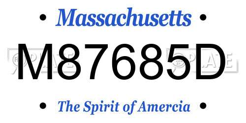 M87685D Massachusetts License Plate