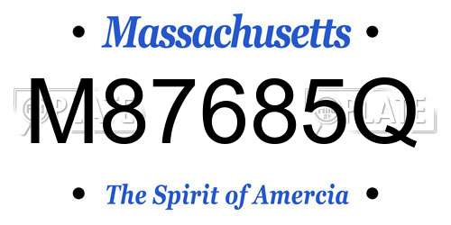 M87685Q Massachusetts License Plate