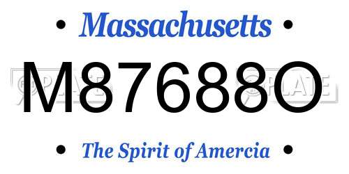 M87688O Massachusetts License Plate