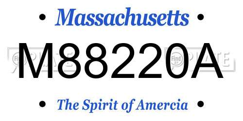 M88220A Massachusetts License Plate