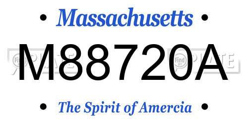 M88720A Massachusetts License Plate