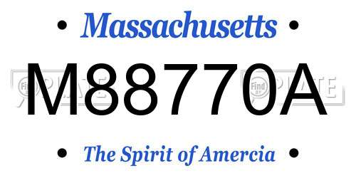 M88770A Massachusetts License Plate