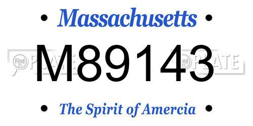 M89143 Massachusetts License Plate