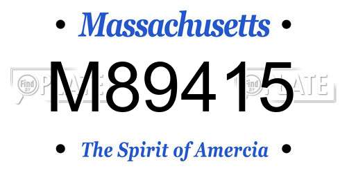 M89415 Massachusetts License Plate