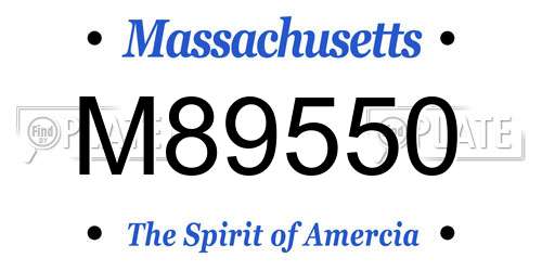 M89550 Massachusetts License Plate