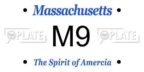 M9 Massachusetts License Plate