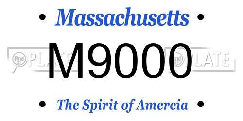 M9000 Massachusetts License Plate
