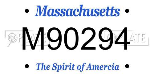 M90294 Massachusetts License Plate