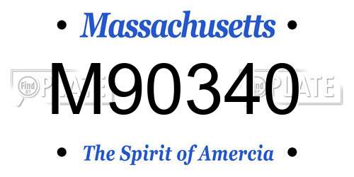 M90340 Massachusetts License Plate