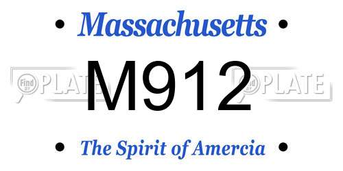 M912 Massachusetts License Plate