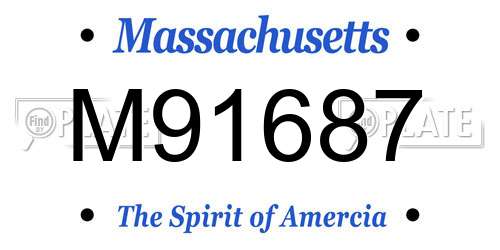 M91687 Massachusetts License Plate