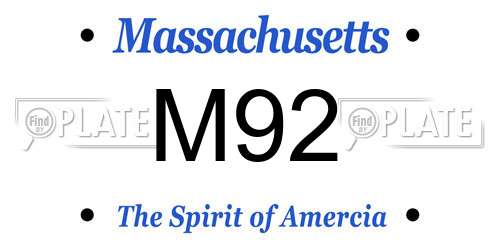 M92 Massachusetts License Plate