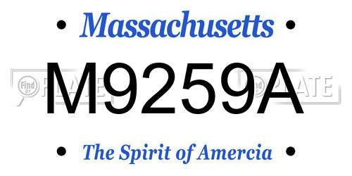 M9259A Massachusetts License Plate