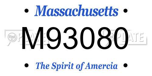 M93080 Massachusetts License Plate