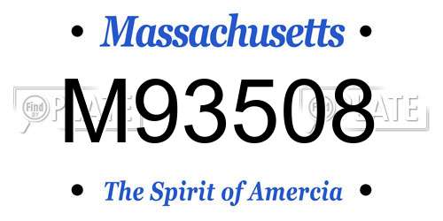 M93508 Massachusetts License Plate