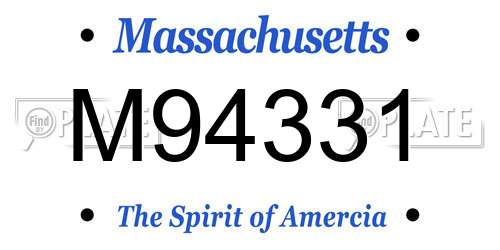 M94331 Massachusetts License Plate